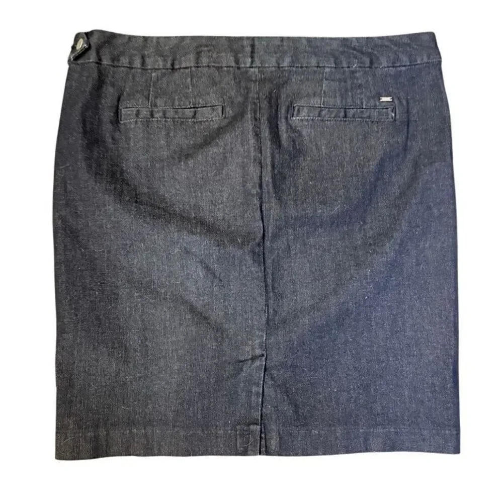 Tommy Hilfiger Classic Denim Skirt Stretch Knee Length Sz. 12